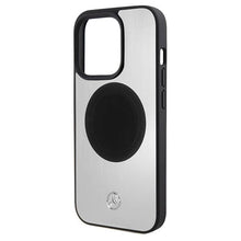 Заредете изображение във визуализатора на галерията – Mercedes Leather&amp;Alu MagSafe case for iPhone 15 Pro - silver
