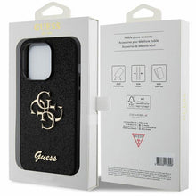 Заредете изображение във визуализатора на галерията – Original faceplate case GUESS GUHCP15LHG4SGK for iPhone 15 PRO (Fixed Glitter Big 4G / black)
