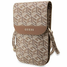 Заредете изображение във визуализатора на галерията – Original GUESS Handbag GCube Stripe GUWBHGCFSEW brown
