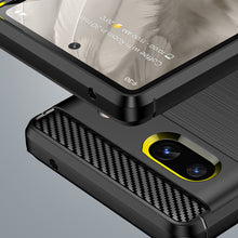 Заредете изображение във визуализатора на галерията – Carbon Case for Google Pixel 7a flexible silicone carbon cover black
