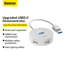 Заредете изображение във визуализатора на галерията – BASEUS HUB 4in1 USB to USB 3.0 + 3xUSB 2.0 CAHUB-F02 white
