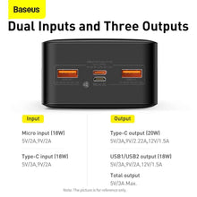 Заредете изображение във визуализатора на галерията – Power bank baseus bipow - 30 000mah lcd quick charge pd20w black ppdml-n01 - TopMag
