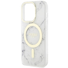 Заредете изображение във визуализатора на галерията – Original Case GUESS hardcase Marble MagSafe GUHMP14LPCUMAH for Iphone 14 Pro white
