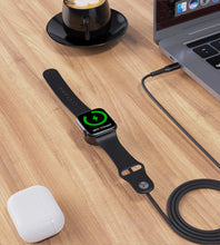 Заредете изображение във визуализатора на галерията – Choetech T319 MFI 5W wireless charger for Apple Watch + USB-C cable - black
