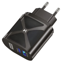 Заредете изображение във визуализатора на галерията – Wozinsky small 65W GaN charger with USB ports, USB supports fast charging black (WWCGM1)
