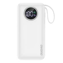 Заредете изображение във визуализатора на галерията – Dudao powerbank 10000mAh USB-A / USB-C 22.5W with built-in Lightning cable and USB-C white (K15sW)
