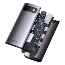 Заредете изображение във визуализатора на галерията – HUB 8in1 Baseus StarJoy USB-C to USB-C PD / 3x USB-A / HDMI / RJ-45 / SD TF - gray
