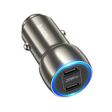 Заредете изображение във визуализатора на галерията – HOCO car charger 2x Type C PD 40W Z48 metal gray
