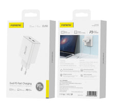 Заредете изображение във визуализатора на галерията – Foneng Wall charger EU50 - 2xType C - PD 35W 3A white
