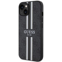 Заредете изображение във визуализатора на галерията – Guess GUHMP14MP4RPSK iPhone 14 Plus 6.7" black/black hardcase 4G Printed Stripes MagSafe
