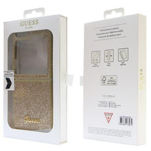 Заредете изображение във визуализатора на галерията – Original Case GUESS - hardcase Glitter Script GUHCZF5HGGSHD for Samsun Galaxy Z Flip 5 Gold
