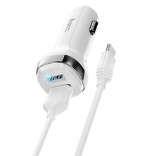 Заредете изображение във визуализатора на галерията – HOCO car charger 2x USB A + cable USB A to Type C 2,4A Z40 white

