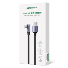 Заредете изображение във визуализатора на галерията – Ugreen US385 USB-A / USB-C 90º 5Gb/s 3A 1m angled cable - black
