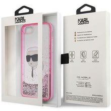 Заредете изображение във визуализатора на галерията – Karl Lagerfeld KLHCI8LNKHCP iPhone 7/8/ SE 2020/2022 pink/pink hardcase Glitter Karl Head
