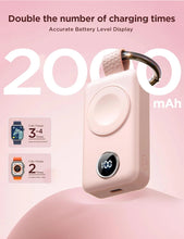 Заредете изображение във визуализатора на галерията – Joyroom wireless power bank 2000mAh 3W for Apple Watch pink (JR-WQW01)
