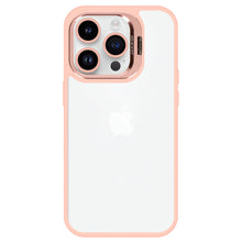 Заредете изображение във визуализатора на галерията – Tel Protect Kickstand case + camera glass (lens) for Iphone 15 light pink
