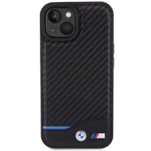 Заредете изображение във визуализатора на галерията – Original Case BMW Leather Carbon BMHCP15S22NBCK for Iphone 15 Black
