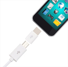 Заредете изображение във визуализатора на галерията – Micro USB to USB Type C Adapter Data Sync Charge white
