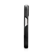 Заредете изображение във визуализатора на галерията – MagSafe Compatible Leather Flip Case for iPhone 15 iCarer Curved Edge Oil Wax Real Leather Folio Case - Black
