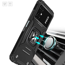 Заредете изображение във визуализатора на галерията – Wozinsky Ring Armor case for Xiaomi Poco C40 armored cover magnetic holder ring black
