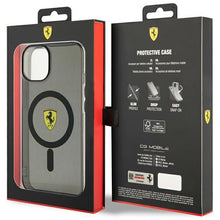 Заредете изображение във визуализатора на галерията – Original FERRARI hardcase Translucent Magsafe FEHMP14MURKK for Iphone 14 Plus Black
