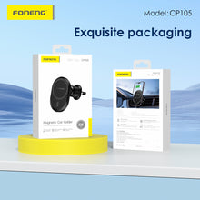 Заредете изображение във визуализатора на галерията – Foneng Car holder CP105 magnetic with induction charging to air vent black
