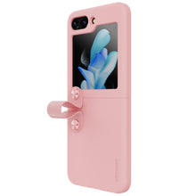 Заредете изображение във визуализатора на галерията – Nillkin Flex Flip Case with Hanger and Stand for Samsung Galaxy Z Flip 5 - Peach

