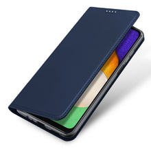 Заредете изображение във визуализатора на галерията – Dux Ducis Skin Pro case for Samsung Galaxy A14 5G flip cover card wallet stand blue
