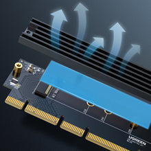 Заредете изображение във визуализатора на галерията – Ugreen expansion card adapter PCIe 4.0 x16 to M.2 NVMe M-Key black (CM465)
