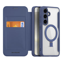 Заредете изображение във визуализатора на галерията – Dux Ducis Skin X Pro case with magnetic ring/stand for Samsung S24+ - blue

