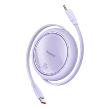 Заредете изображение във визуализатора на галерията – Baseus Free2Draw Mini USB-C - USB-C retractable cable 100W 1m - purple
