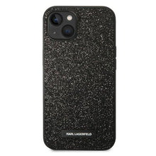 Заредете изображение във визуализатора на галерията – Original faceplate case karl lagerfeld klhcp14sg2elk за iphone 14 (solid glitter plaque logo / black)
