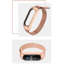 Заредете изображение във визуализатора на галерията – Replacement Metal Wristband Magnetic Bracelet Strap For Xiaomi Mi Band 6 / Mi Band 5 / Mi Band 4 / Mi Band 3 Gold Pink
