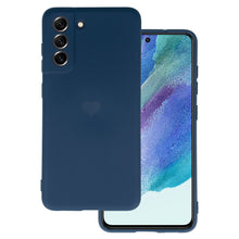 Заредете изображение във визуализатора на галерията – Vennus Silicone Heart Case for Samsung Galaxy S21 FE design 1 navy
