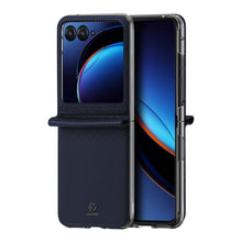 Заредете изображение във визуализатора на галерията – Leather wallet case for Motorola Razr 40 Ultra Dux Ducis Bril - blue
