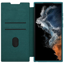 Заредете изображение във визуализатора на галерията – Nillkin Qin Leather Pro Case Case for Samsung Galaxy S23 Ultra Flip Cover Camera Cover Green
