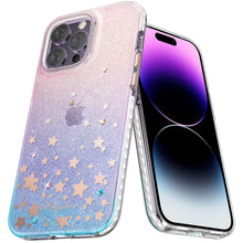 Заредете изображение във визуализатора на галерията – Kingxbar Heart Star Series case for iPhone 14 Plus case with zodiac stars
