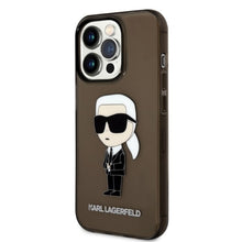 Заредете изображение във визуализатора на галерията – Original Pouch KARL LAGERFELD  Ikonik Karl Lagerfeld KLHCP14XHNIKTCK for Iphone 14 Pro Max black
