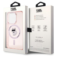 Заредете изображение във визуализатора на галерията – Original Pouch KARL LAGERFELD hardcase IML Choupette Magsafe KLHMP15XHFCCNOP for Iphone 15 Pro Max Pink
