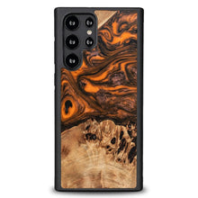Заредете изображение във визуализатора на галерията – Wood and resin case for Samsung Galaxy S23 Ultra Bewood Unique Orange - orange and black
