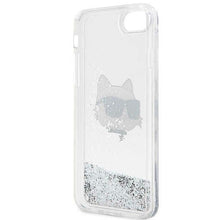 Заредете изображение във визуализатора на галерията – Karl Lagerfeld KLHCI8LNHCCS iPhone 7/8/ SE 2020/2022 silver/silver hardcase Glitter Choupette Head
