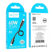 Заредете изображение във визуализатора на галерията – HOCO cable Type C to Type C Hyper Power Delivery 60W X96 25cm black
