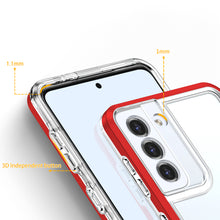 Заредете изображение във визуализатора на галерията – Clear 3in1 case for Samsung Galaxy S23+ silicone cover with frame red
