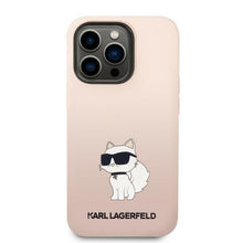 Заредете изображение във визуализатора на галерията – Karl Lagerfeld KLHCP14LSNCHBCP iPhone 14 Pro 6.1" hardcase pink/pink Silicone Choupette

