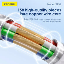 Заредете изображение във визуализатора на галерията – Foneng Cable X110 - Type C to Type C - PD 60W 3A 1,2 metres white
