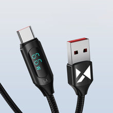 Заредете изображение във визуализатора на галерията – Wozinsky WUACC2 USB A - USB C Cable with Display 66W 6A 2m - Black
