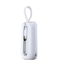 Заредете изображение във визуализатора на галерията – Joyroom powerbank 10000mAh Colorful Series 22.5W with 2 built-in USB C and Lightning cables white (JR-L012)
