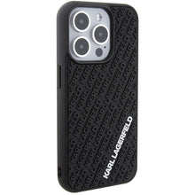 Заредете изображение във визуализатора на галерията – Original Pouch KARL LAGERFELD hardcase 3D Rubber Multi Logo KLHCP15L3DMKRLK for Iphone 15 Pro Black
