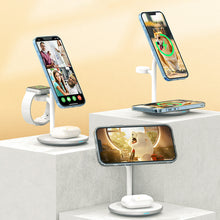 Заредете изображение във визуализатора на галерията – Choetech T585-F 3in1 Magnetic wireless charger station for iPhone 12/13/14 series,AirPods Pro and iwatch charger Black
