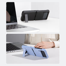 Заредете изображение във визуализатора на галерията – Nillkin Qin Vegan Leather Case for Samsung Galaxy Z Flip 4 cover made of ecological leather stand purple
